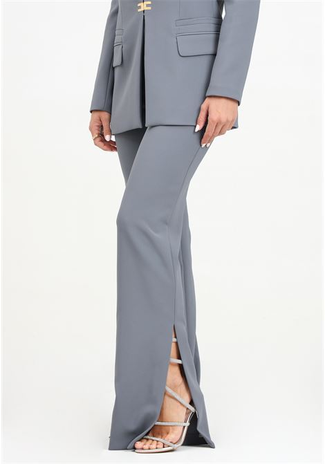 Tailleur grigio da donna in doppio crêpe stretch ELISABETTA FRANCHI | TP00146E2CG8